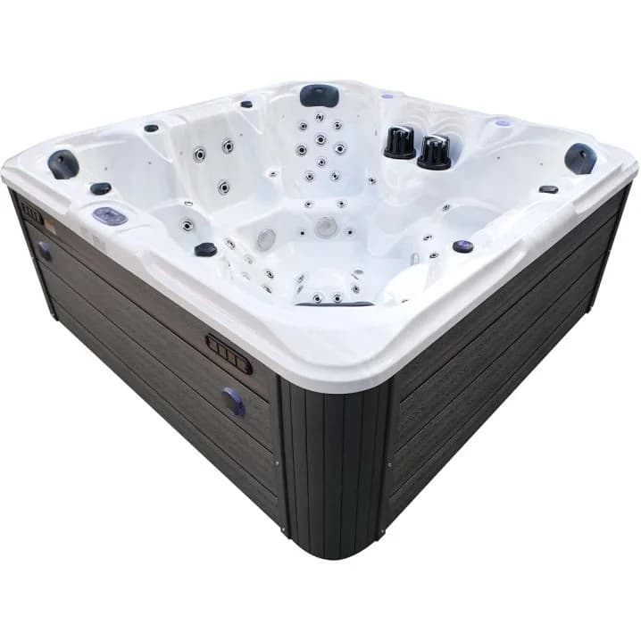 Image for СПА-басейн Aquajoy Maldives (230х230х95 см), сріблясто-білий мармур, з динаміками та LED-підсвічуванням