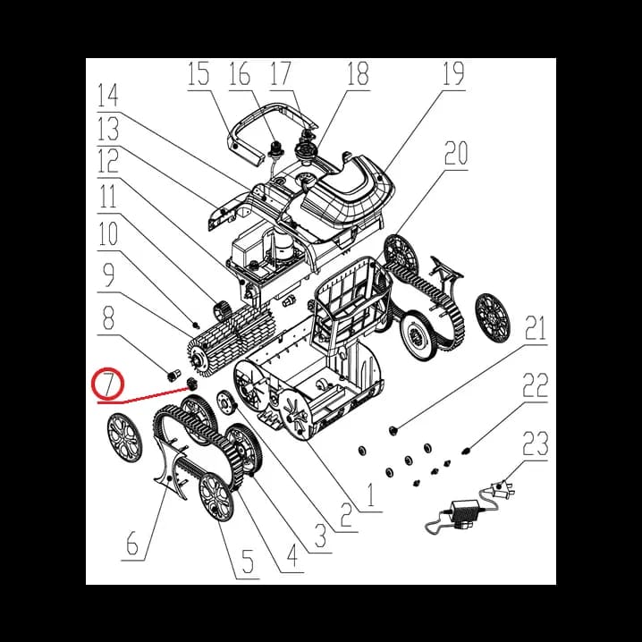 Циліндрична шестерня до пилососа Wybotics WY200, (cylindrical gea №7/WY200)