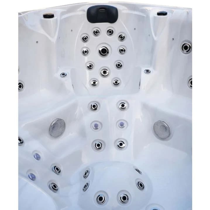 Image for СПА-басейн Aquajoy Maldives (230х230х95 см), сріблясто-білий мармур, з динаміками та LED-підсвічуванням