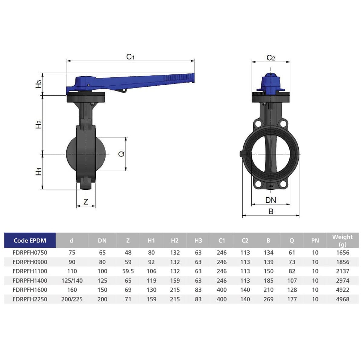 Image for Дисковий затвор ProFlow "Serie H" EFFAST d125-140мм (FDRPFH1400)