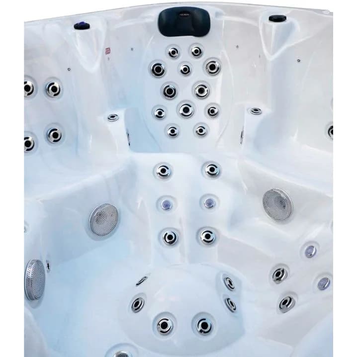 Image for СПА-басейн Aquajoy Maldives (230х230х95 см), сріблясто-білий мармур, з динаміками та LED-підсвічуванням