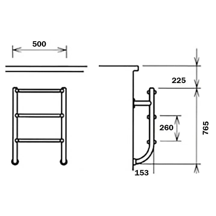 Image for Сходи для басейну Flexinox Two-Pieces Electropolished (3 сходинки), AISI-316L (нижня частина)