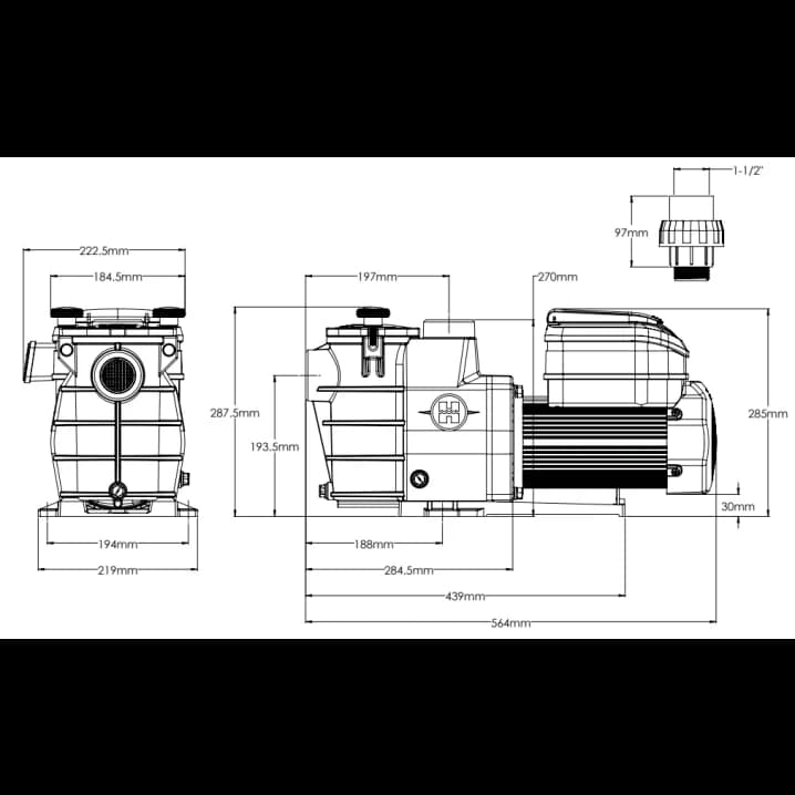 Image for Насос Hayward Max Flo VS SP1811VS (220 В, 13.5 м3/год, 1.1 HP), 4-швидкісний