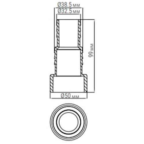 Image for З'єднувач шланга Emaux 91609006, клейовий (32/38х50 мм)