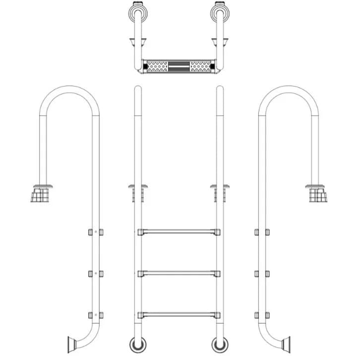 Image for Сходи для басейну Emaux Muro NMU515-SR (5 сходинок), AISI-316