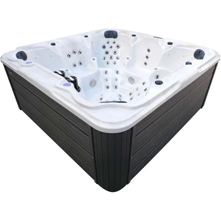 Image for СПА-басейн Aquajoy Maldives (230х230х95 см), сріблясто-білий мармур, з динаміками та LED-підсвічуванням
