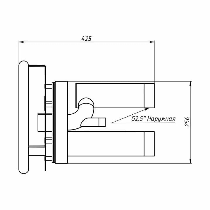 Image for Передня частина та закладна до протитечії Aquaviva TWIN 2.5" AISI 304 (кругла)