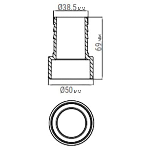 Image for З'єднувач шланга Emaux 91609007, клейовий (38х50 мм)