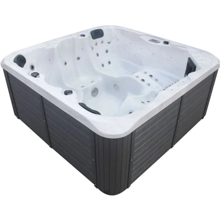 Image for СПА-басейн Aquajoy Riviera (200х200х90 см), сріблясто-білий мармур, з динаміками та LED-підсвічуванням