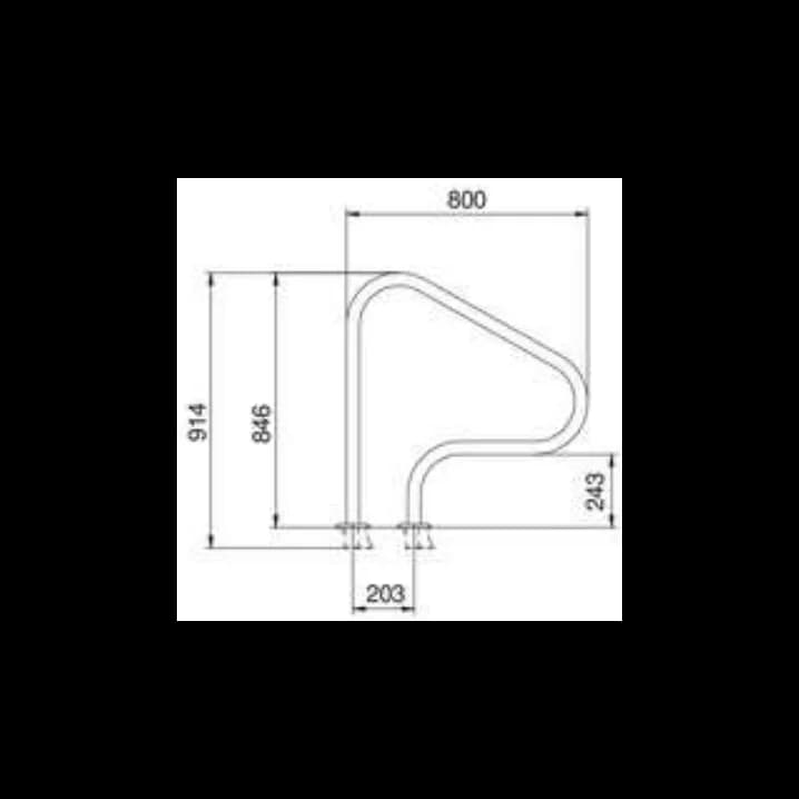 Image for Поручень Flexinox 87164018 для римських сходів FX-04 (800 мм, анкер, AISI-316L)