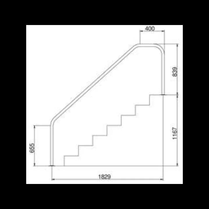 Image for Поручень Flexinox 87162361 для римських сходів FX-06 (1829 мм, фланець, AISI-316L)