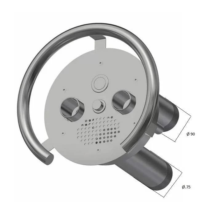 Image for Передня частина та закладна до протитечії Aquaviva TWIN 2.5" AISI 304 (кругла)