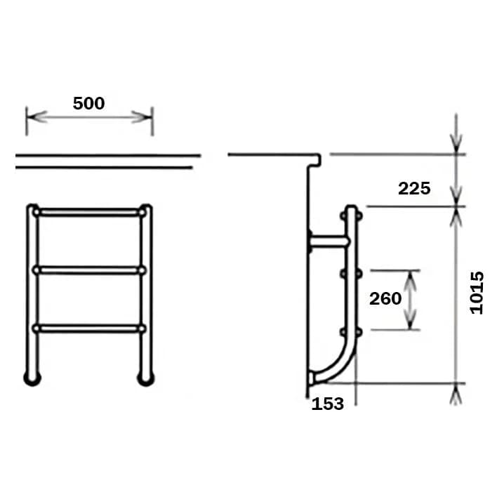 Image for Сходи для басейну Flexinox Two-Pieces Electropolished (4 сходинки), AISI-316L (нижня частина)