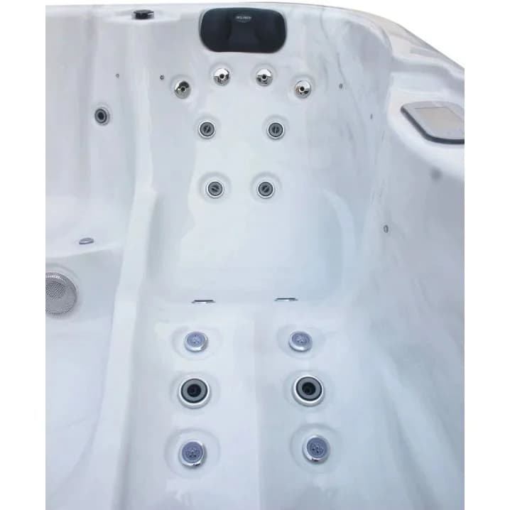 Image for СПА-басейн Aquajoy Riviera (200х200х90 см), сріблясто-білий мармур, з динаміками та LED-підсвічуванням