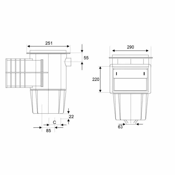 Image for Скімер під лайнер Waterline Standard, з латунними вставками