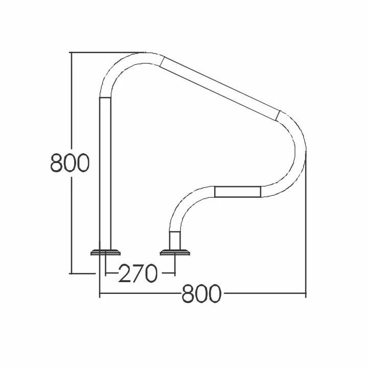 Image for Поручень для басейну Emaux ARP-F, AISI-316