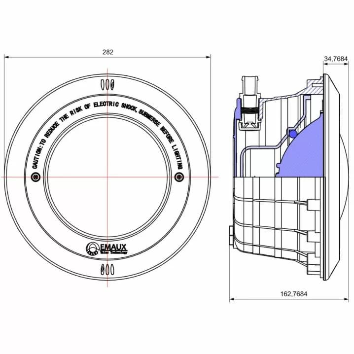 Image for Корпус прожектора Emaux PAR56 NP300-S (без лампи) S/S накладка, латунні вставки