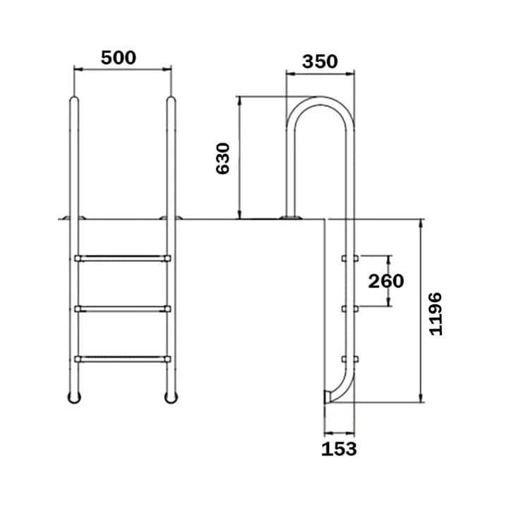 Image for Сходи для басейну Flexinox Muro Electropolished (4 сходинки), AISI-316L