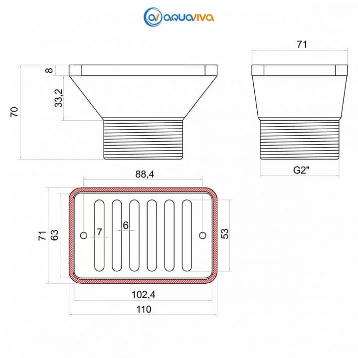 Image for Форсунка всмоктуюча Aquaviva SP0029 для переливу, під бетон
