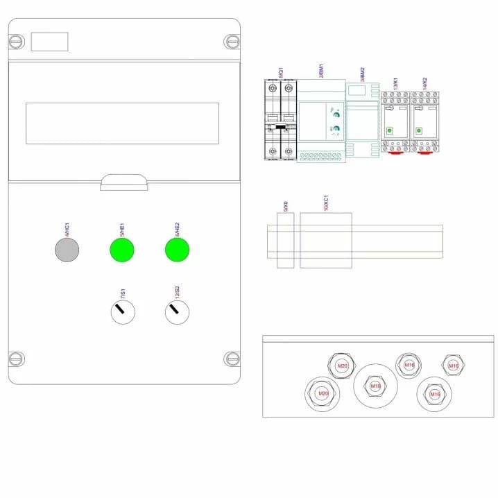 Image for Панель управління переливною ємкістю Hayward-Toscano ECO-FILL-2-230В, 5-зондів (HPOW5LEV)