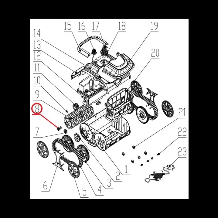 Шестерня роликова до пилососа Wybotics WY200, (roller gear №8/WY200)