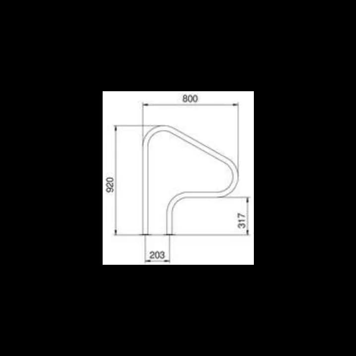 Image for Поручень Flexinox 87164010 для римських сходів FX-04 (800 мм, фланець, AISI-316L)