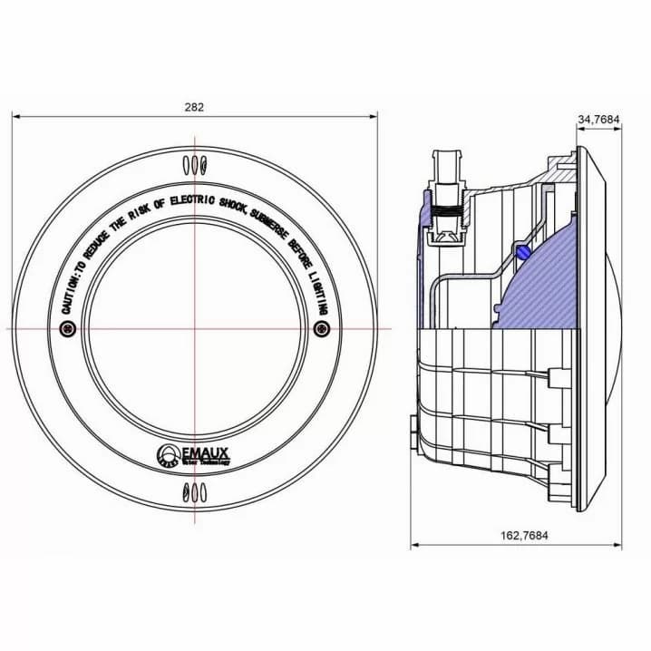Image for Корпус прожектора Emaux PAR56 NP300-P (без лампи), латунні вставки