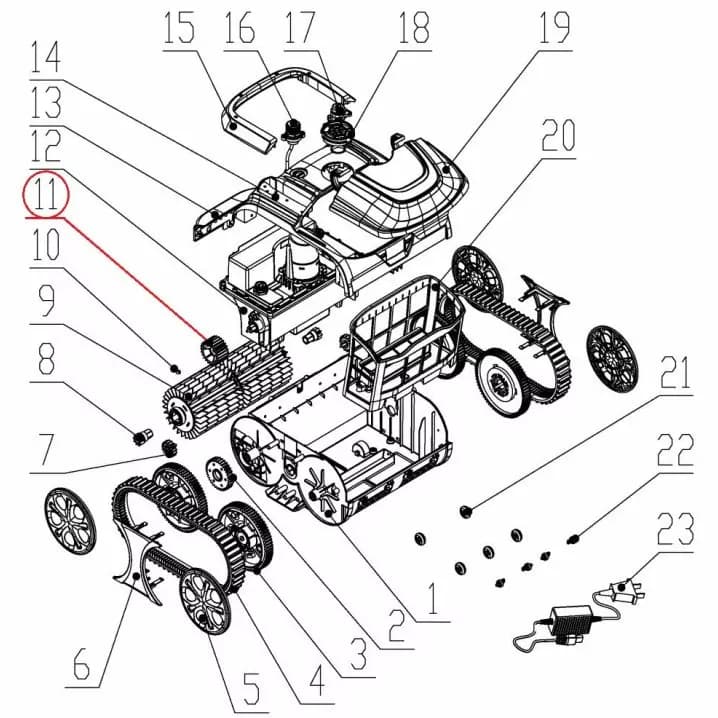 Привідна шестерня до пилососа Wybotics Osprey 700, WY200, (№11 S.WY3312Pro.027)