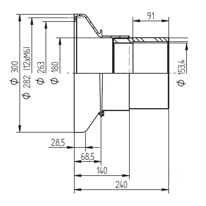 Image for Водозабір Fitstar 9170120, DN 150, вих. під клейову муфту, 80 м3/год, 485 мм