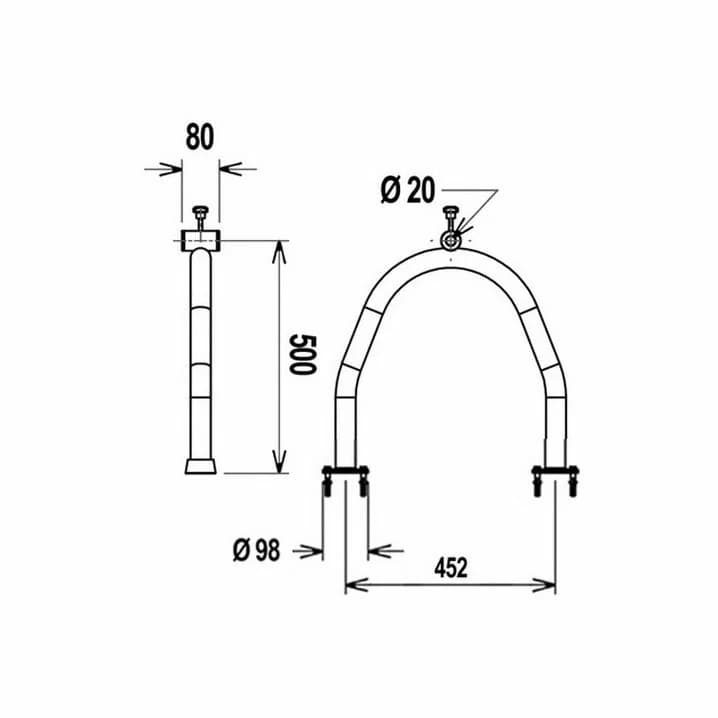 Image for Опора для намотувального пристрою Flexinox 87197024, U-подібна, фланець