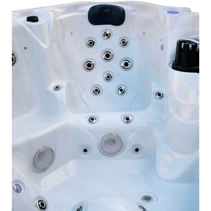 Image for СПА-басейн Aquajoy Maldives (230х230х95 см), сріблясто-білий мармур, з динаміками та LED-підсвічуванням