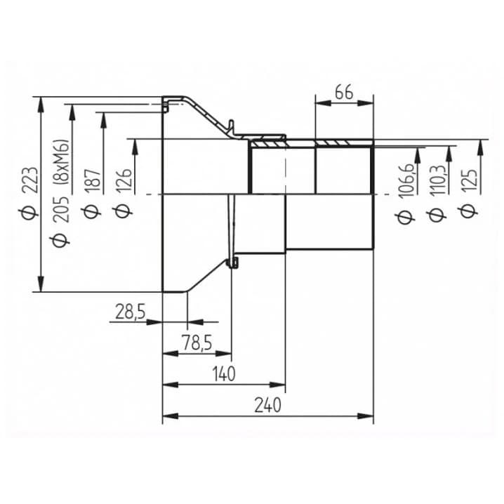Image for Водозабір Fitstar 9170020, DN 100, вих. під клейову муфту, 80 м3/год, 485 мм