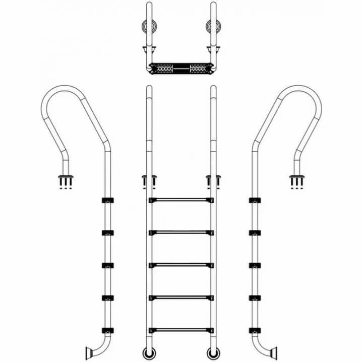 Image for Сходи для басейну Emaux Mixta SFF515-SR (5 сходинок), AISI-304