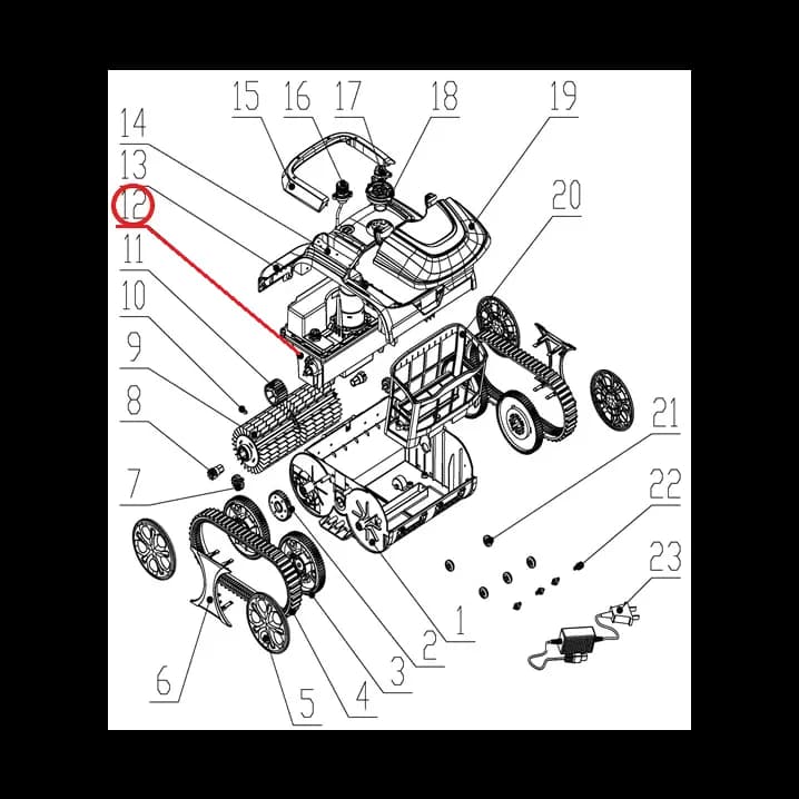 Привідний механізм і акумулятор до пилососа Wybotics WY200, (Driving & battery kit №12)