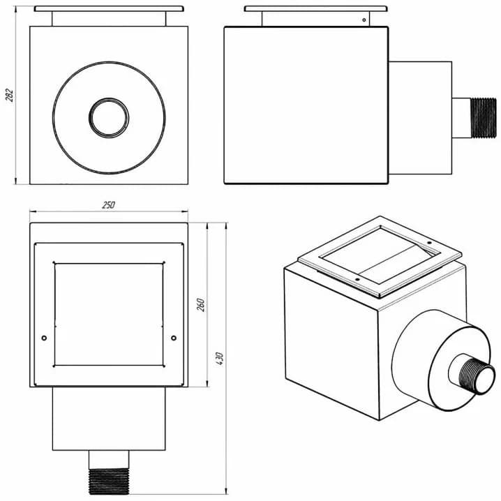 Image for Скімер Aquaviva Standart AISI 304 (250х250 мм), квадратна кришка