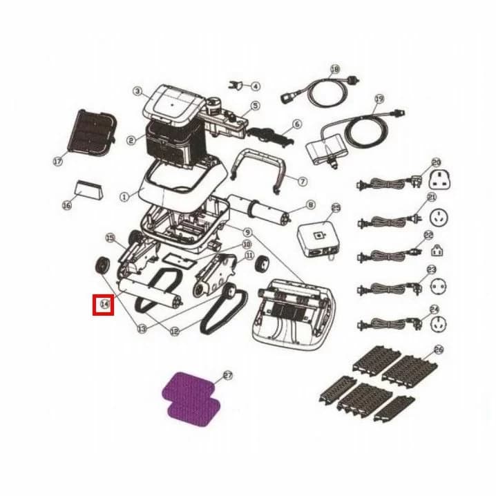 Image for Збірна циліндрична трубка редуктора для Aquaviva 7310 Black Pearl (71150)
