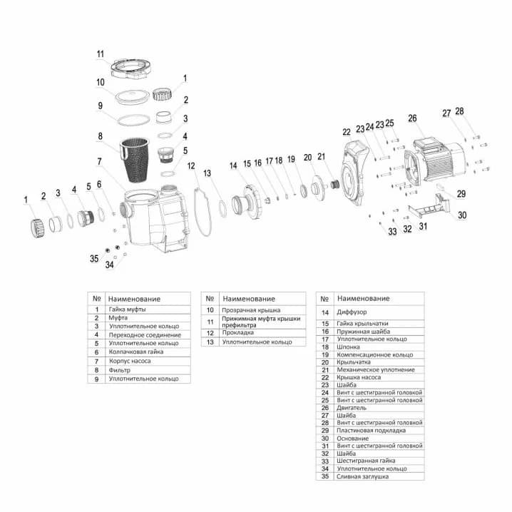 Image for Насос Aquaviva LX PRO SWPB100M 11.5 м3/год (1 HP, 220 В)