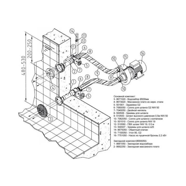 Image for Комплект гідромасажу Fitstar 8690020 Combi-Whirl, 1 форсунка, 2.2 кВт, 380 В