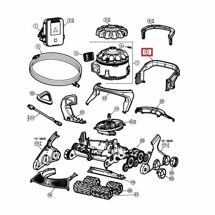Image for Корпус задньої ручки пилососа Hayward AquaVac 600/650 (RCX36131519237)