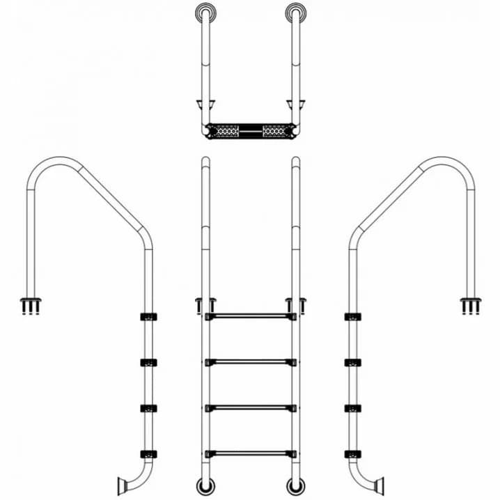 Image for Сходи для басейну Emaux Standard SLF415-SR (4 сходинки), AISI-304