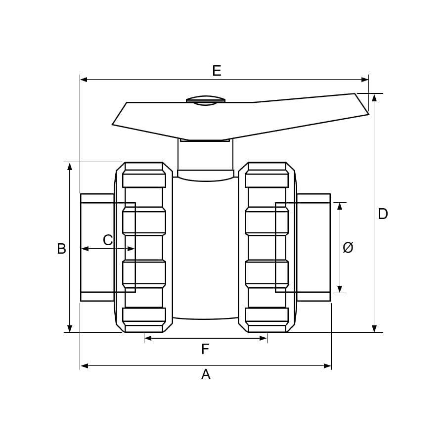Image for Кран кульовий ПВХ Hidroten 1011081, з муфтовим закінченням, d90 мм