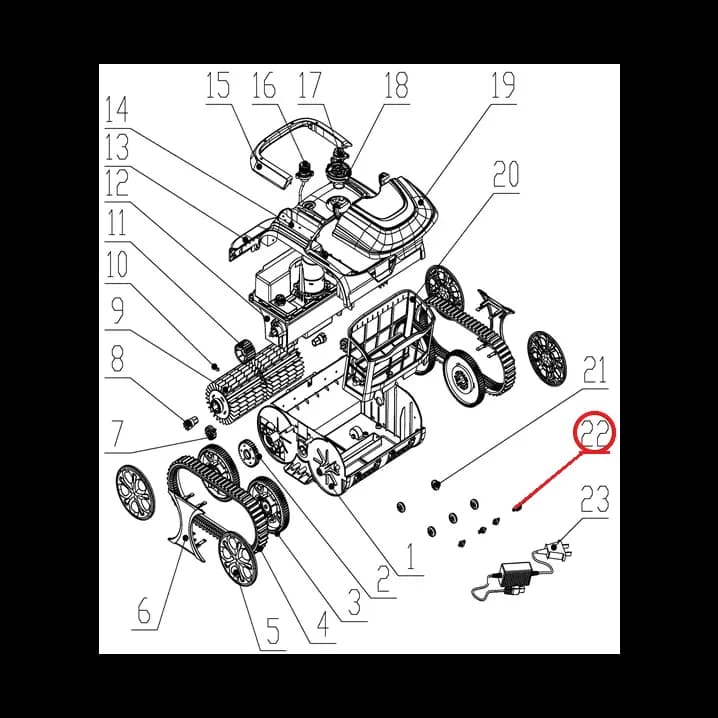Image for Переднє гальмівне колесо до пилососа Wybotics WY200, (front obstacle wheel №22)
