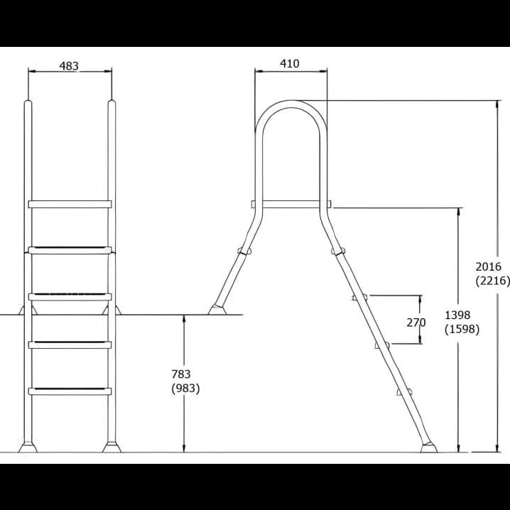 Image for Сходи для наземних басейнів Flexinox 87143517N (5 сходинок), AISI-304
