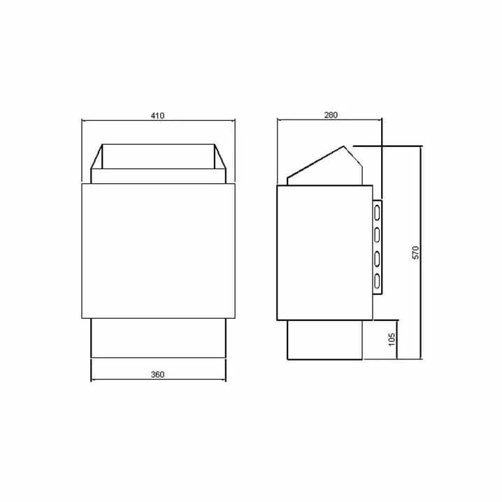 Image for Електрокам'янка Amazon AM90MI-C 9 кВт з виносним пультом CON4 (нержавіюча сталь AISI 430)