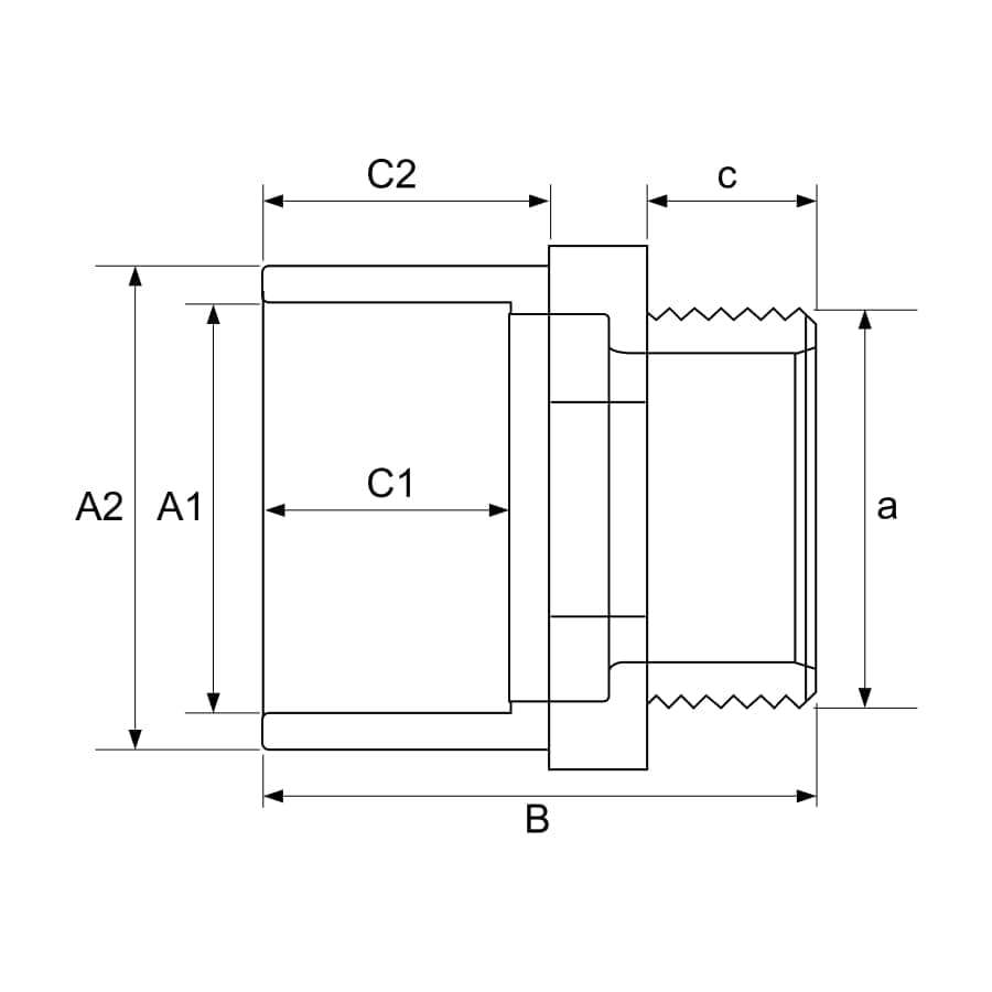 Image for Подвійний адаптер ПВХ Hidroten 1002037, муфта/втулка, НР, d16-20 мм, 1/2"