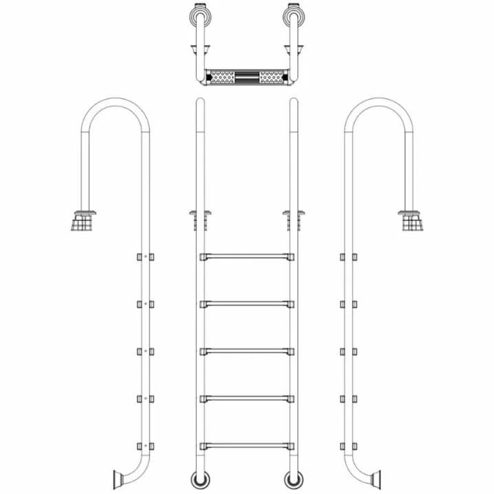 Image for Сходи для басейну Emaux Muro NMU515-SR (5 сходинок), AISI-304
