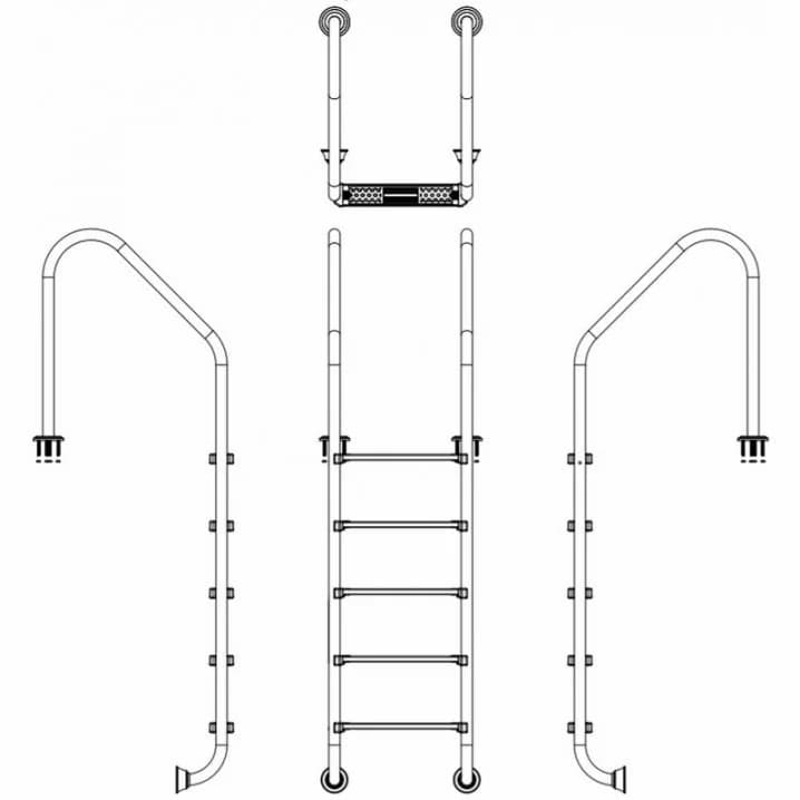 Image for Сходи для басейну Emaux Standard SLF515-SR (5 сходинок), AISI-304