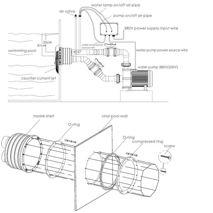 Image for Протитечія Aquaviva WTB400T 80 м3/год (380 В), вал AISI 316