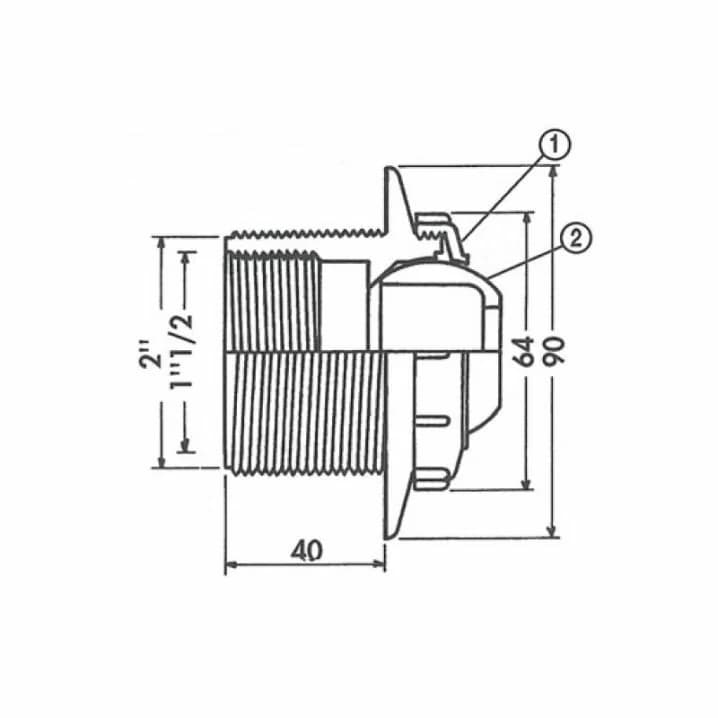 Image for Форсунка стінова Hayward 3310 2"/1-1/2" під бетон