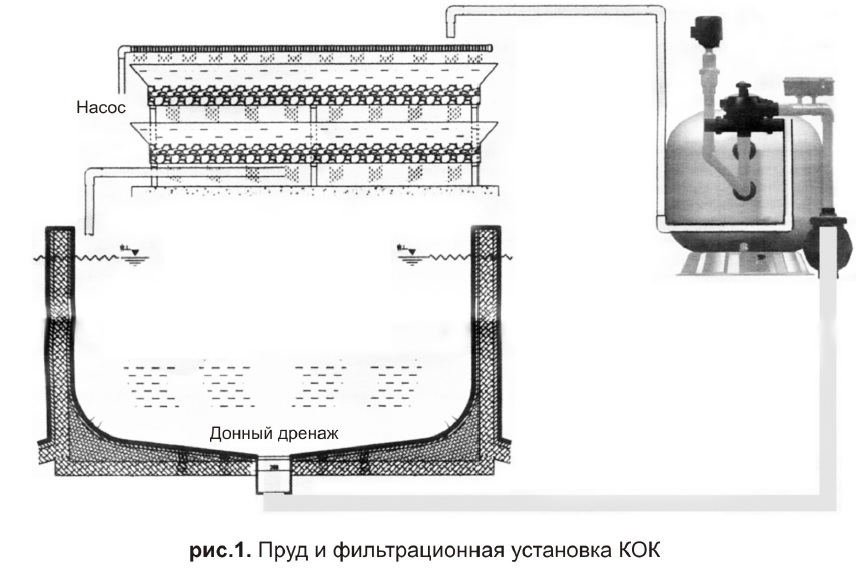 Пруд и фильтрационная установка KOK